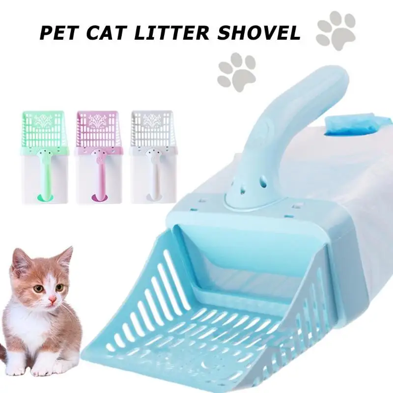 Портативный совок для уборки наполнителя кошачьего лотка инструменты для чистки домашних животных пластиковый ковш продукты для котенка