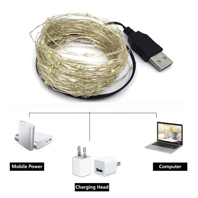 Catena Luminosa LED 5 Metri Con Batteria - 50 LED Per Natale, Matrimoni E Decorazioni