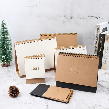 

2021 Desk Calendar Creative Simple Kraft Paper Daily Home Desktop Decoration Double Schedule Office supply