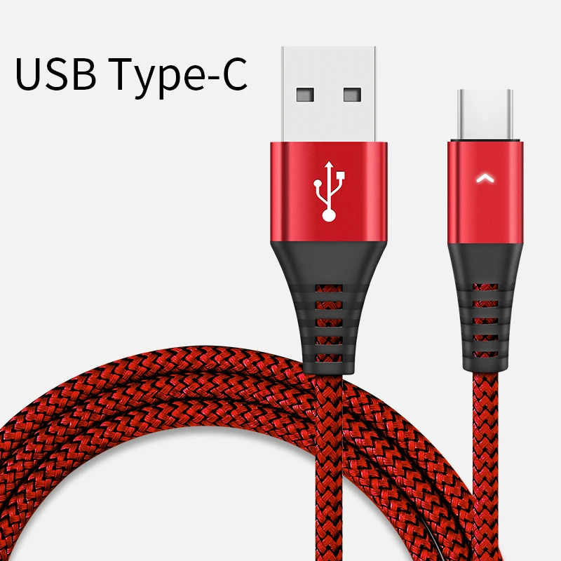 HANNORD usb type-C кабель USB C кабель для быстрой зарядки и синхронизации данных 1,2 A Светодиодный индикатор 1,8 м для Xiaomi samsung Android Phone - Цвет: Red