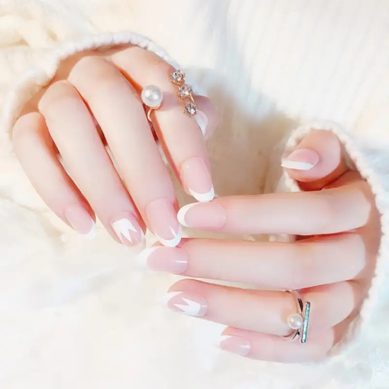24 шт. классический дизайн Флейта с клеем стикер UV Gel Nails Flase светильник розовый