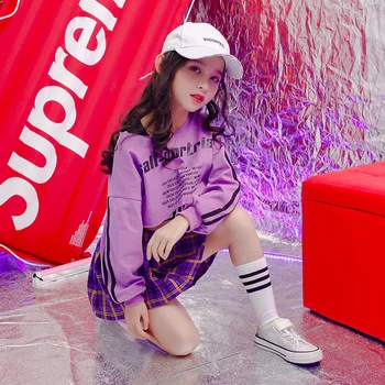 

Six One Children Sir Dance Clothing Girl Hip Hop Suit Show Serve A Juvenile Hip-hop Clothes Hiphop Umbilicus Tide