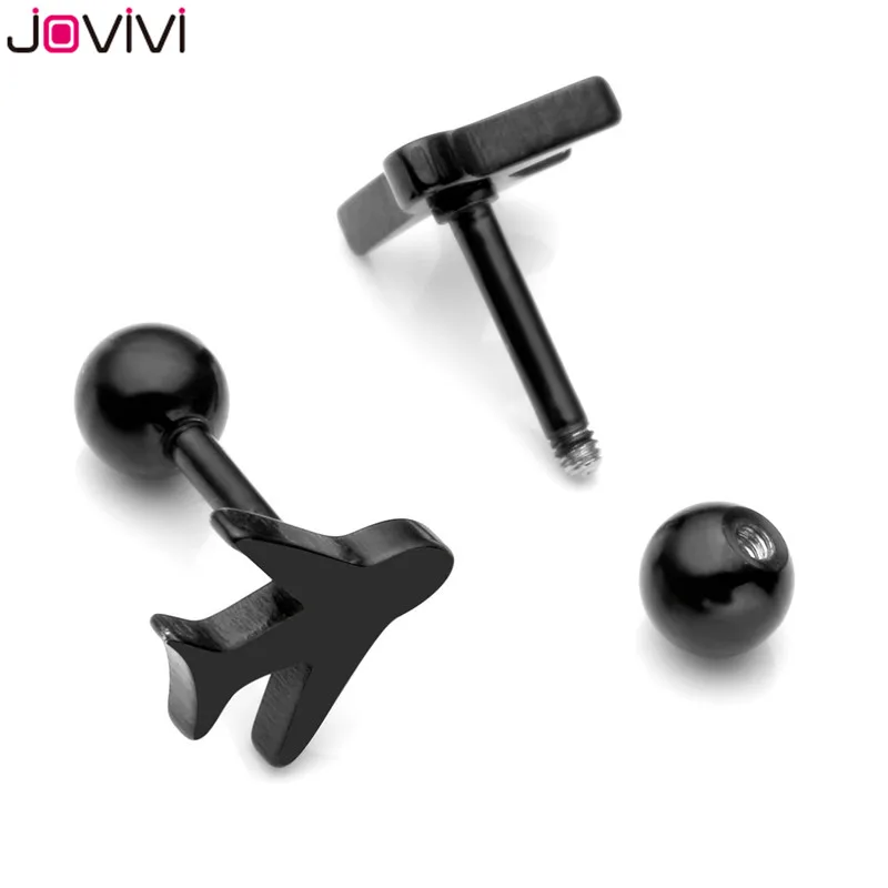 Jovivi 16G серьги-гвоздики из нержавеющей стали, серьги-гвоздики, спиральный для хряща, бар, пирсинг для пупка, штанга, серьги для пирсинга