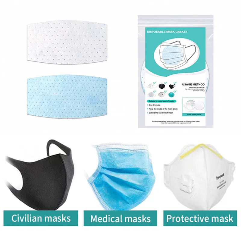 

Disposable 3Layer Masks Gasket Safe Anti Dust Breathable Mouth Face Mask Replacement Pad Comfortable Filter Protection Mask Pad