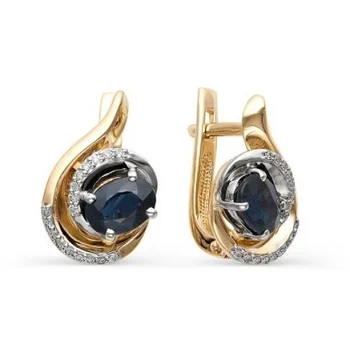 

Master brilliant earrings with sapphires and diamonds in red gold