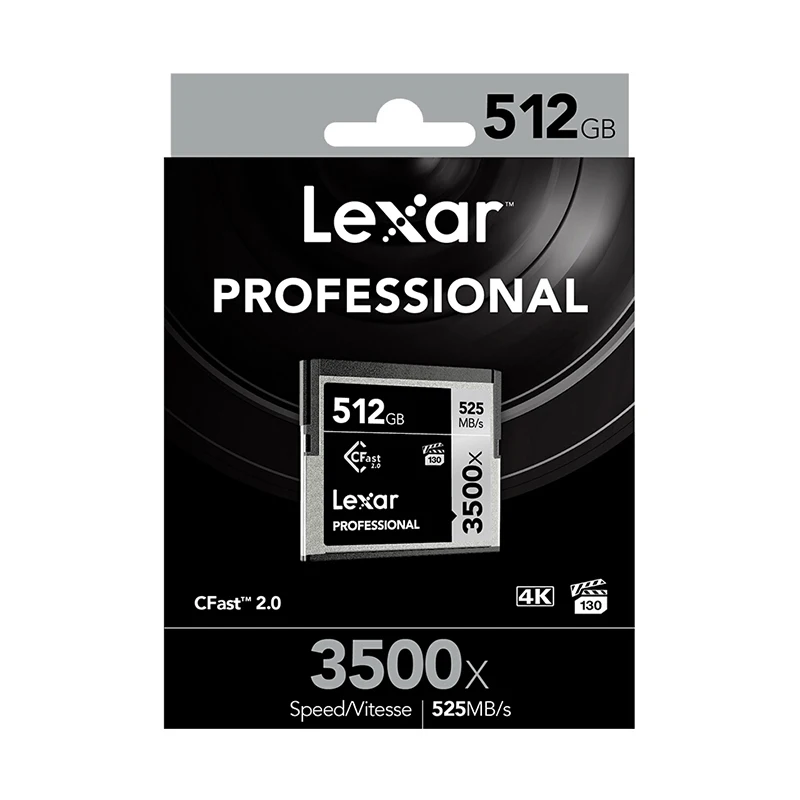 Lexar CF карта, карта памяти Micro SD 3500x64 Гб 128 ГБ 256 ГБ 512 ГБ 4K высокого Скорость 525 МБ/с. CFast 2,0 карты для профессиональная HD камера