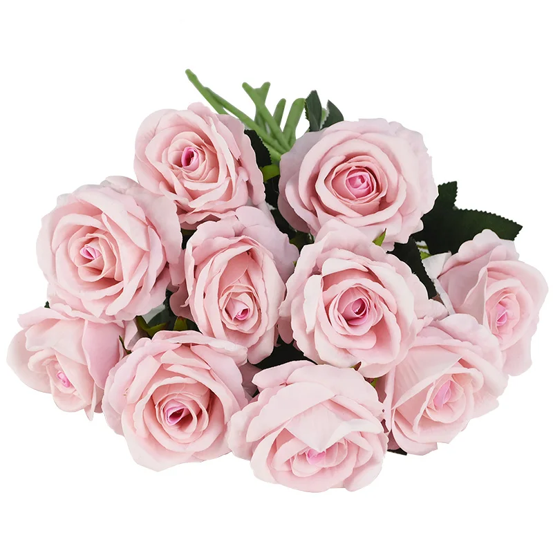 5 шт., 8 см, искусственный шелк, французская Роза, цветочный букет, искусственный цветок, для оформления стола, Маргаритка, свадебные цветы, Декор, вечерние, аксессуары, Флорес - Цвет: light pink