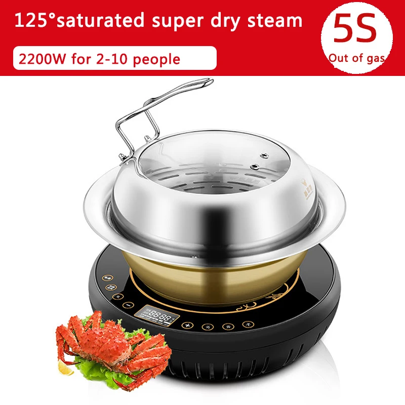 Home Seafood Steam Hot Pot Multi function Electric Steamer Ceramic