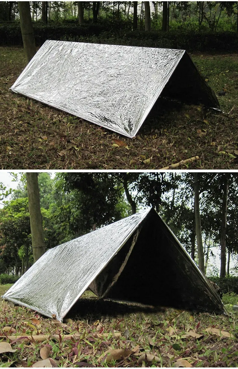 New Outdoor Water Proof Emergency Survival Rescue Blanket Foil Thermal Space First Aid Sliver Rescue Curtain Military Blanket