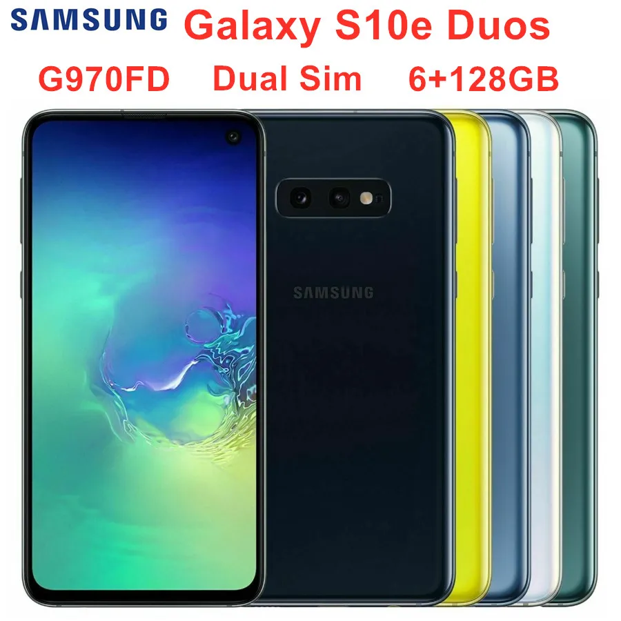 Мобильный телефон samsung Galaxy S10e Duos G970FD с двумя sim-картами, глобальная версия, 6 ГБ ОЗУ, 128 Гб ПЗУ, 5,8 дюйма, Восьмиядерный процессор Exynos 9820, NFC, LTE