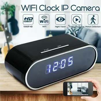 

Wireless Clock 1080P WIFI Mini camera IP/AP security night vision Motion sensor suppor TF card hidden Remote monitor