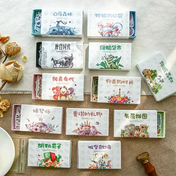 

40Pcs/box 24 Designs Hot Kawaii Scrapbooking Stickers Flake Vintage Fairy Tale Kid Stickers DIY Paper Stationery Deco Stickers