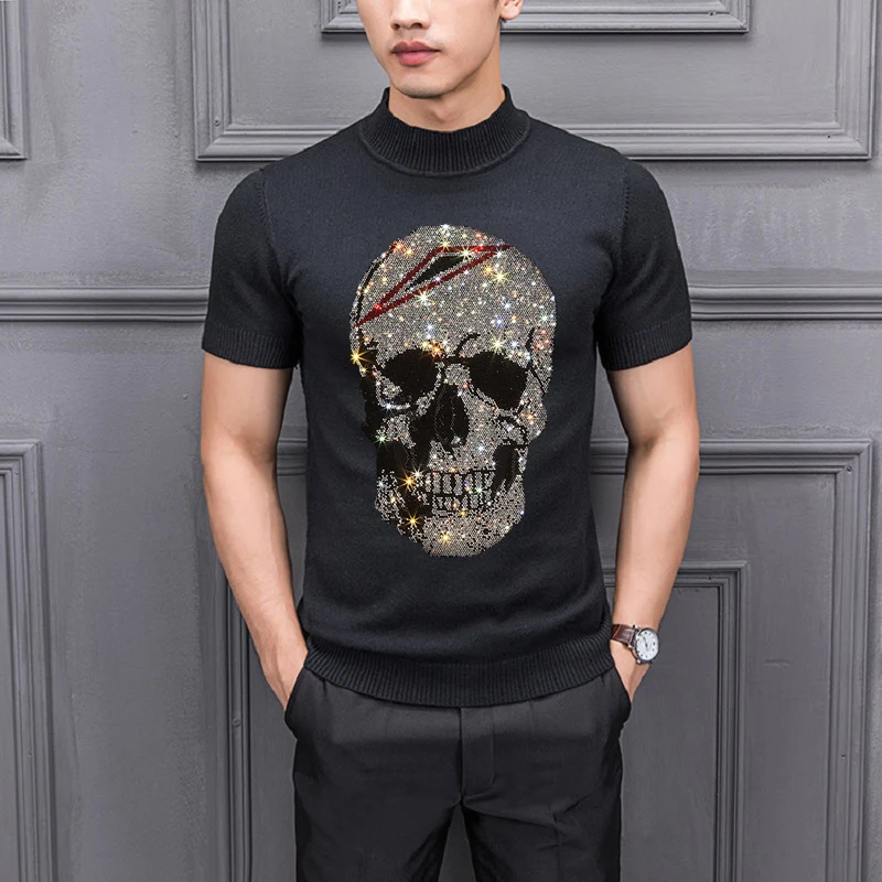 

Fashion Spring Men's Sweater Casual Fabric Loose Knitting Youth Trend Wool Pullover Hot Drill 3d