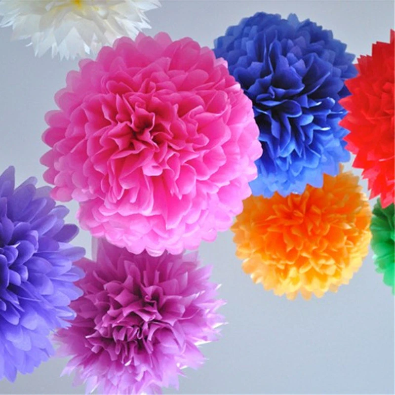 20cm Tissue Paper Pom Poms Flower Balls For Wedding Birthday Party DIY Paper Flowers Decoration Family company office|Party DIY Decorations| -