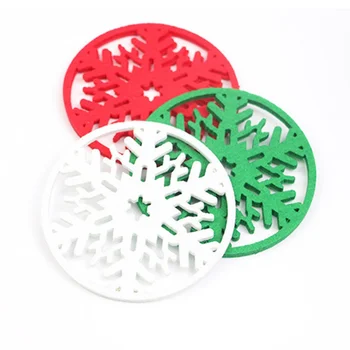 

Christmas Decoration Home Supplies Christmas Snowflake Coasters Non-woven Place Mat Insulation Mat
