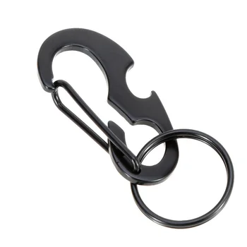 

Outdoors Portable Type D Buckle Metal Carabiner Fast Fastening Key Ring Bottle Opener Spring Hook WB976