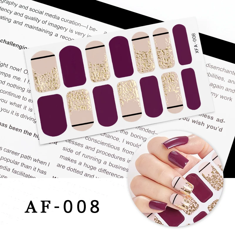 New Year Full Cover Nail Sticker Nail Polish Sticker Nail Art Self Adhesive Decor Sticker Creative Christmas Nail Sticker