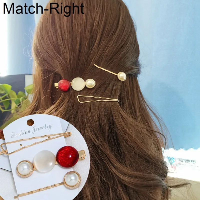 Ювелирные изделия для волос Match-Right 3 шт./компл. заколка с жемчугом/заколка