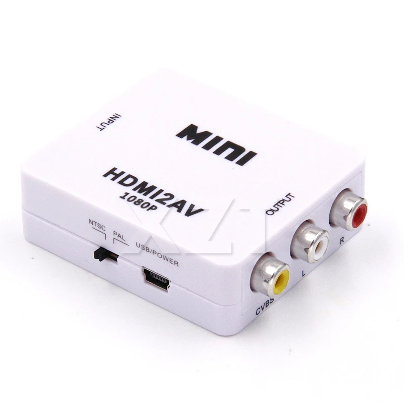 HDMI К AV Scaler адаптер HD видео композитный конвертер коробка HDMI к RCA AV/CVSB L/R видео 1080P мини HDMI2AV Поддержка NTSC PAL
