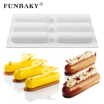 

FUNBAKY 6 Holes Bread Mould Silicone Cake Truffle Mold Holiday Party Cake Baking Decorating Tools
