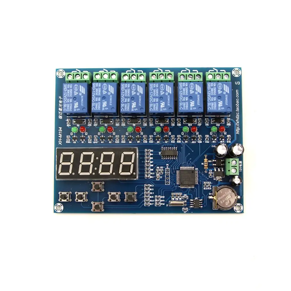 

XH-M194 time relay control module multi-channel timing module 5 road relay time control board