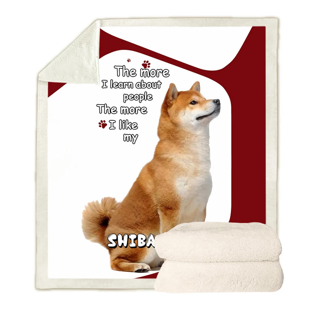

Двухслойное одеяло HXShiba Inu, с 3D-графикой, чем больше я узнаю о людях, тем больше мне нравится мое Шиба-ину