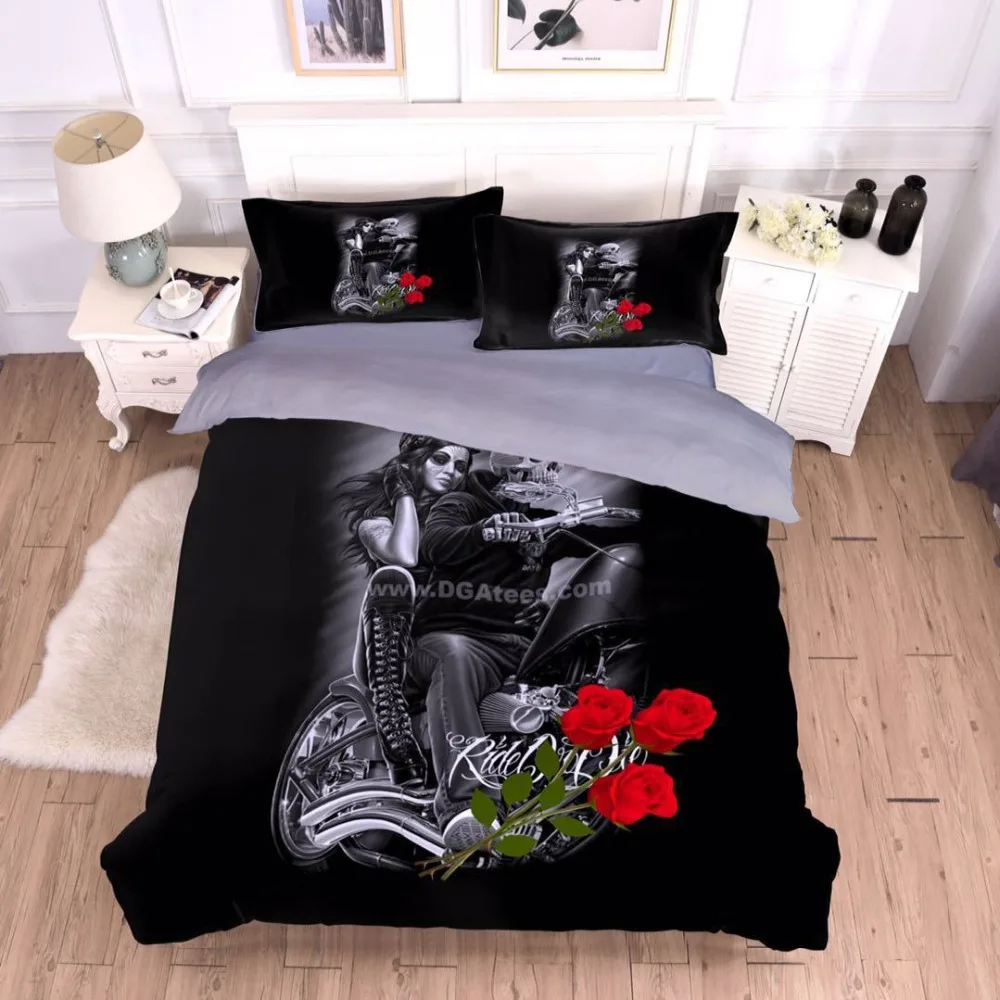 Постельные принадлежности череп Mr/Lady 3D печать набор цветок постельное белье 3 шт./компл. набор пододеяльников пасторальный AB сторона пододеяльник модная наволочка