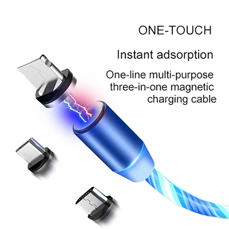 

Magnetic Data Cable 360 Degree Magnetic Mobile Phone Charging Cable For Apple Android Type-c