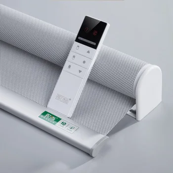 

2019 New Customized Daylight Fabric Plug-in System Motorized Roller Shade Blinds Compatible with Alexa Google Home via Broadlink