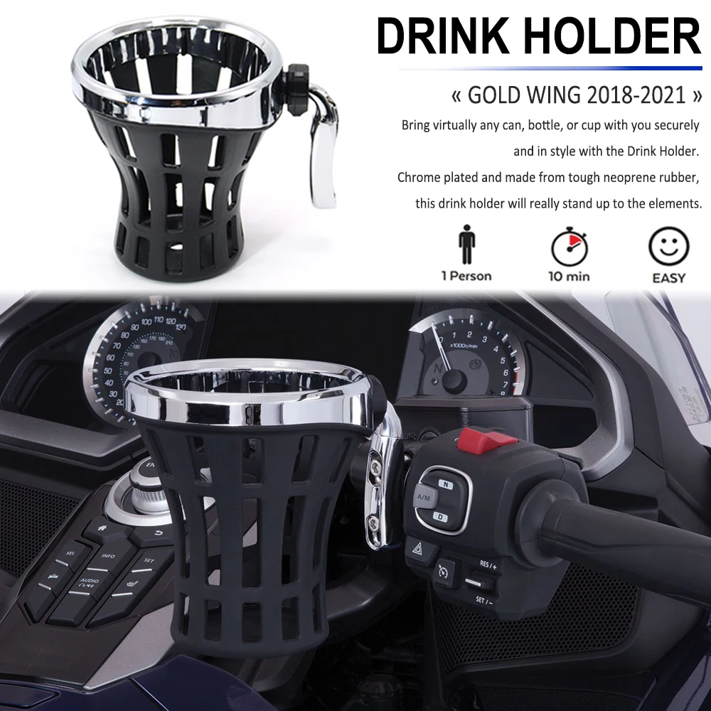 Drinking Drink Cup Mesh Basket Holder Bracket Goldwing Motorcycle Cup