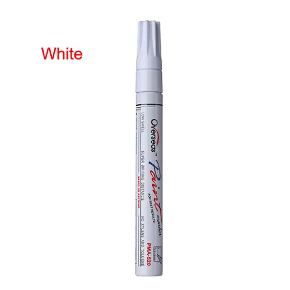 Pma-520, автомобильная краска, ручка для ремонта царапин, маркер для окрашивания шин, коррекция цвета, ручка для автомобиля, маркер, ручка для ремонта царапин - Color: White