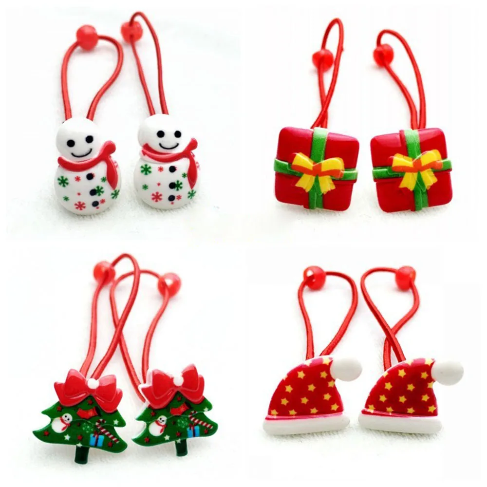 10Pcs Christmas Hair Accessories Kids Girl Candy Hairpin Baby Hair Clip Rope Christmas Barrettes Headhand Decorations