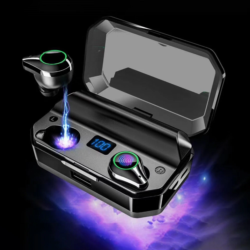 

Samload IPX7 Waterproof Wireless Headphones Stereo Bluetooth 5.0 Earphones with 7000 mAh Charging Box in ear Earbuds for iPhone