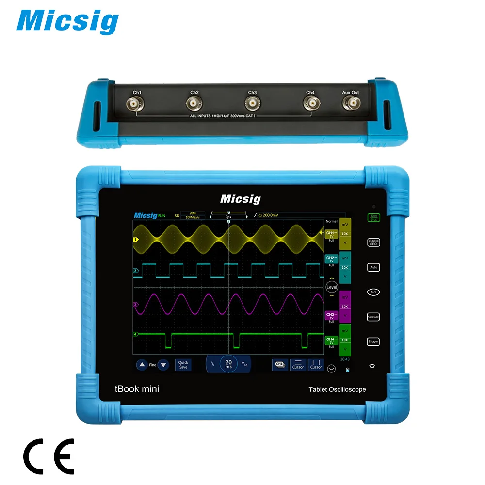 O138 Micsig цифровой планшетный осциллограф TO1102 2CH TO1104 4CH 100MHz 28Mpts 1GSa/s портативные автомобильные осциллографы с сенсорным экраном