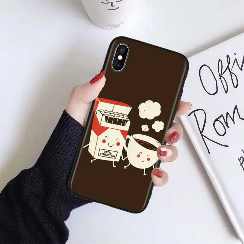 Чехол-прикуриватель для Apple iphone 11 Pro XR XS Max X 7 8 6 6S Plus 5 5S SE Черный силиконовый чехол для телефона - Цвет: BS265-4