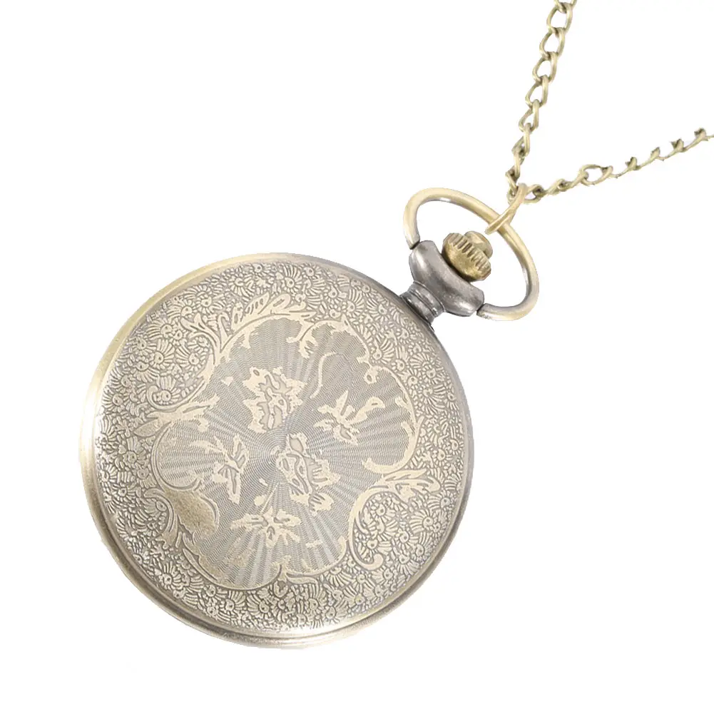 Antigo Vintage Número Romano Relógio de Bolso de Quartzo Case Redondo Pingente Colar Corrente Relógio Presentes Xin-shipping - Image 3
