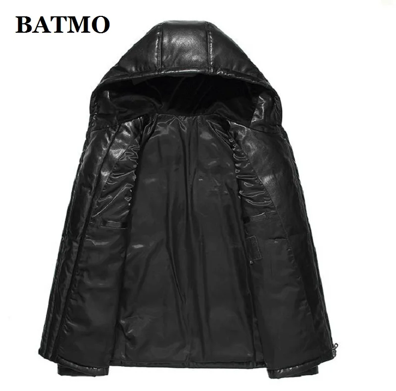 BATMO/мужские Куртки из натуральной кожи, 95% белый утиный пух, мужская куртка с капюшоном, теплые куртки, большие размеры 1720
