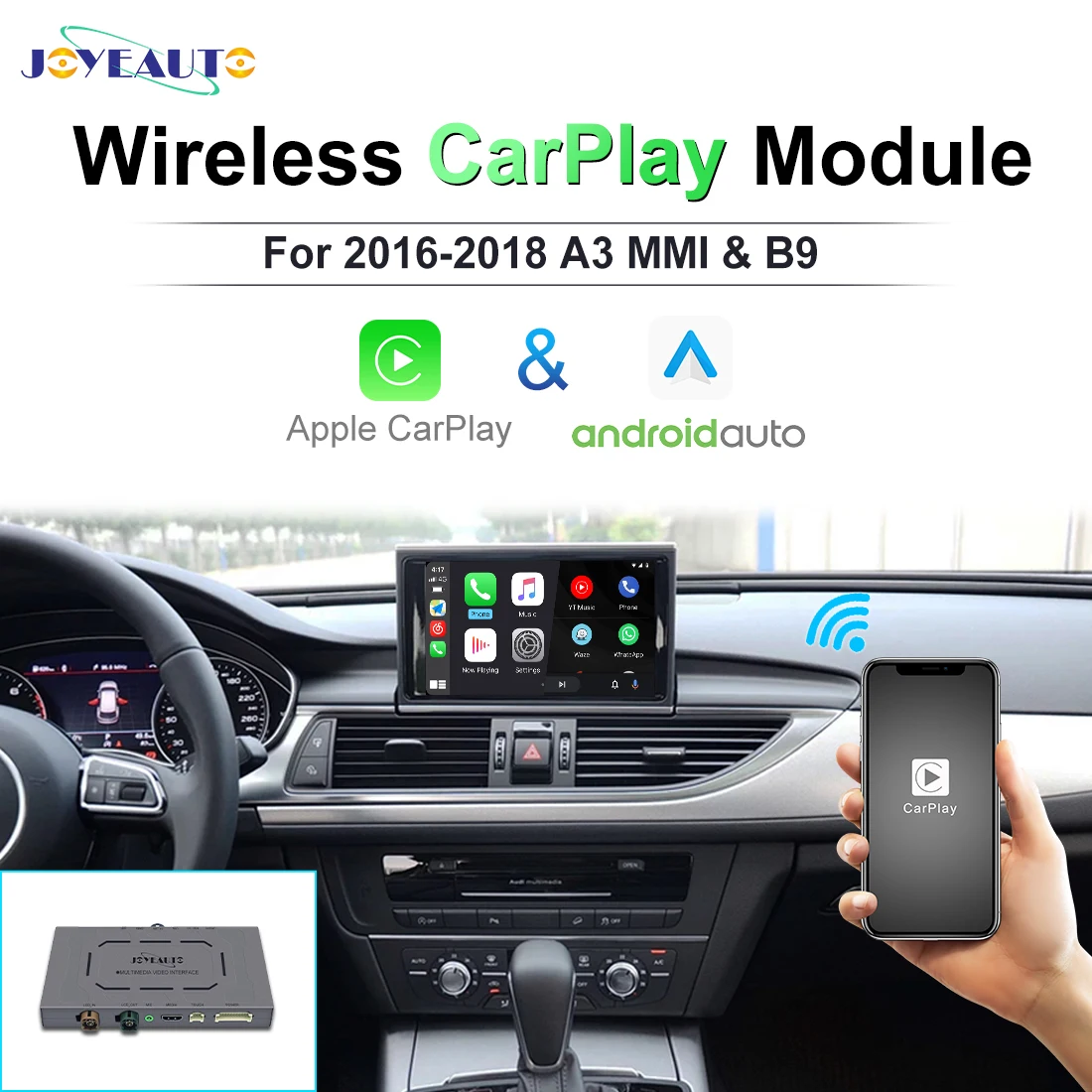 JoyeAuto Wireless Android Auto Apple Carplay Interface For Audi A3 S3 RS3 2012-2018 Mirroring Car Video Players Reserve Camera | Автомобили
