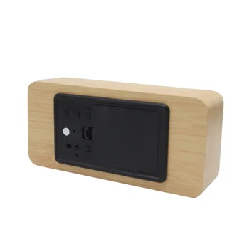 

11.18Upgrade temperature and humidity multifunctional alarm clock silent snooze led wood clock creative electronic clock