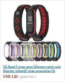 Для Xiaomi Mi Band 4 сменный спортивный ремешок металлический браслет двухцветный сменный ремешок с тремя бусинами