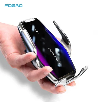 

15W Auto Clamping Qi Wireless Car Charger For iPhone 11 XS XR X 8 Samsung S20 S10 Smart Sensor Fast Charging Car Phone Holder