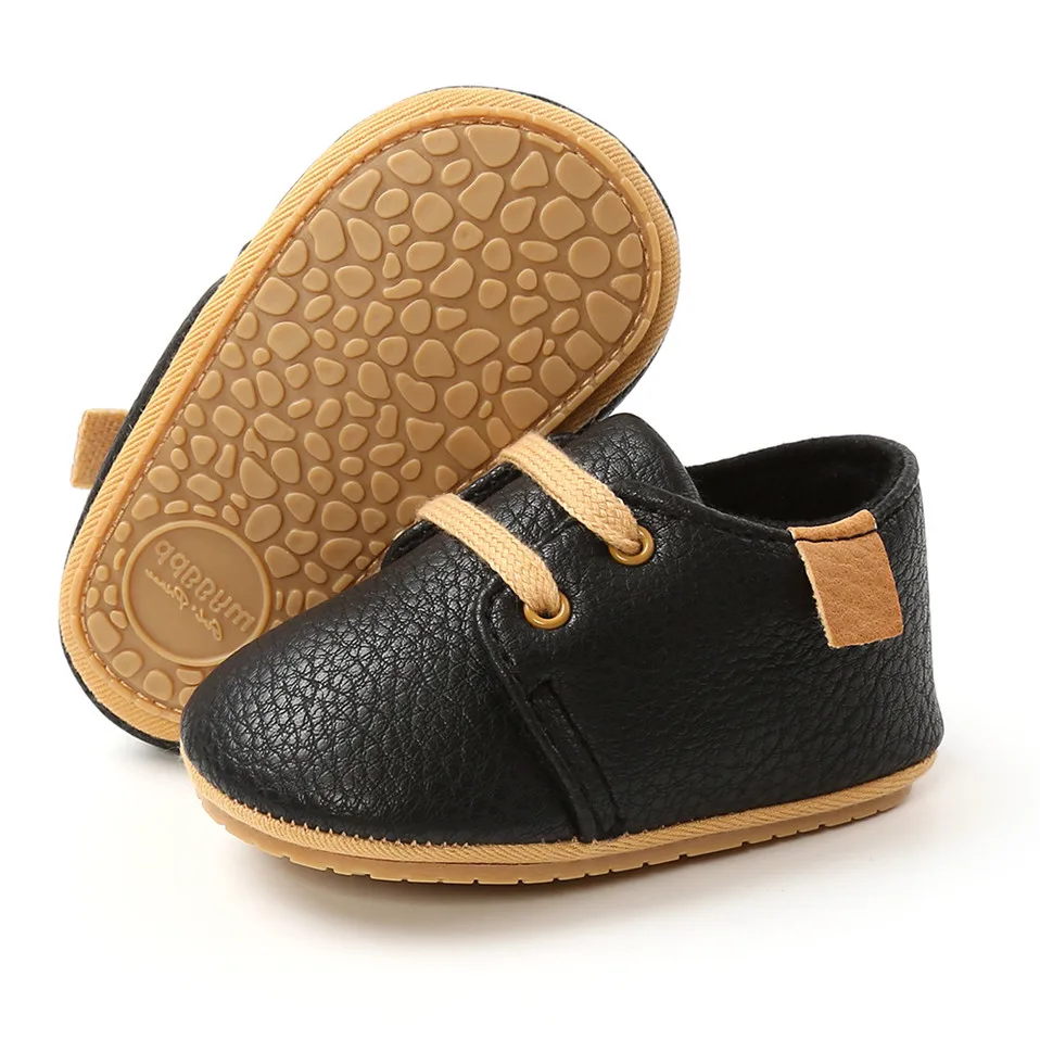 New Baby Shoes Retro Leather Boy Girl Shoe Bebes Multicolor Toddler Rubber Sole Anti-slip First Walkers Infant Newborn Moccasins