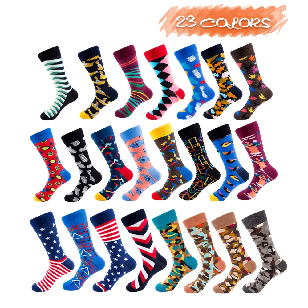 UP GRADE Happy Star Pattern Women Socks Uni-sex Happy Design Cotton Socks for Gym Socks