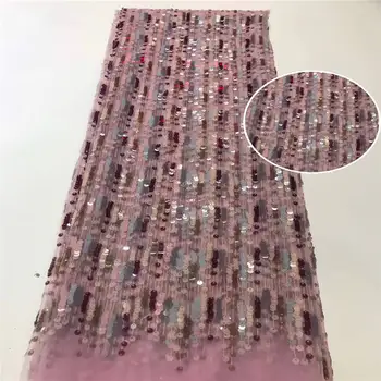 

Rose Red African Lace Fabric With Sequins 3D Lace Fabric 2020 High Quality Lace High Quality Bridal For Nigerian Lace LCD942