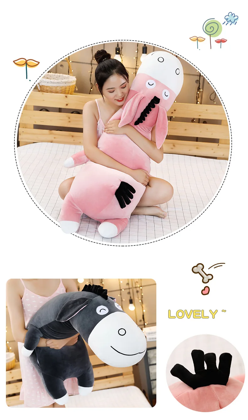 new cute donkey doll plush toy giant cartoon animals donkey pillow for children`s birthday gift decoration DY50744(4)