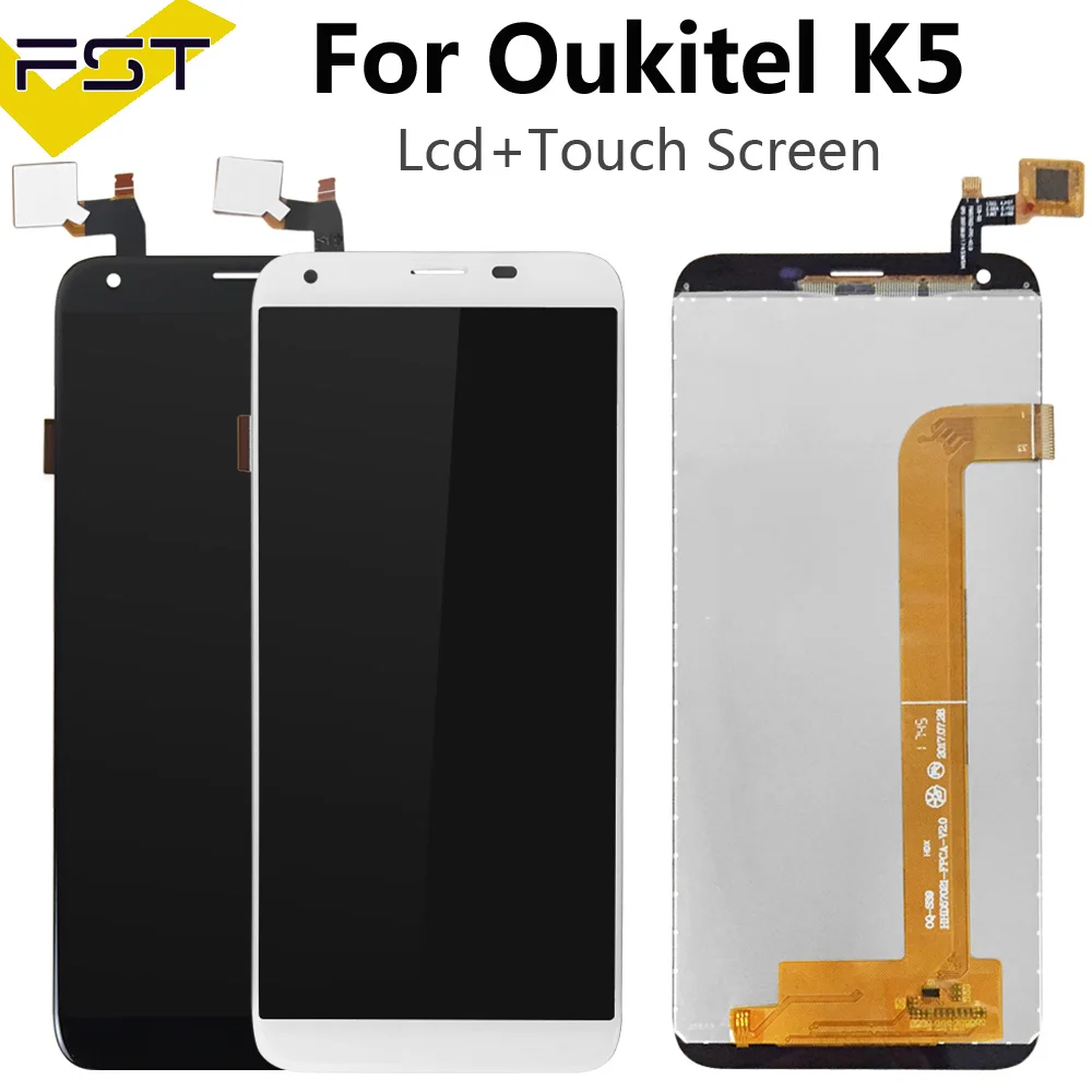 Черный/белый ЖК дисплей для Oukitel K5 дигитайзер сенсорного экрана в сборе запасные