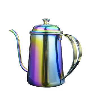 

700Ml Long Mouth Hand Wash Pot Narrow-Mouth Pot Thick 304 Stainless Steel Hourglass Coffee Pot Filter Brewing Teapot Kettle