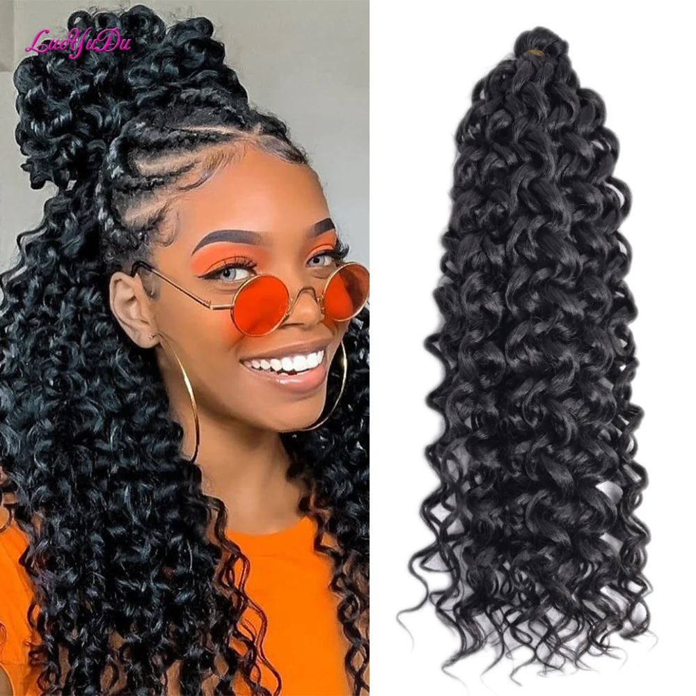 

Ocean Wave Braiding Hair Extension Crochet Braids Synthetic Hair Hawaii Afro Curl Ombre Blonde Water Wave Organic Hair For Women