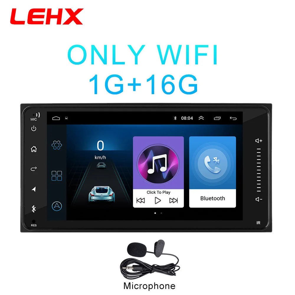 LECO901-MIC Автомобильный Android 8,1 мультимедиа для toyota corolla 2 Din универсальный автомобильный Радио с навигацией Bluetooth Wifi автомобильный стерео gps плеер - Цвет: LECO901-MIC