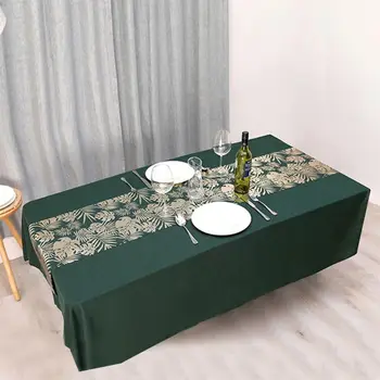 

Plant decorative Cotton TableCloths Palm Leaf Linen cloth Table Runner Placemat X4YD